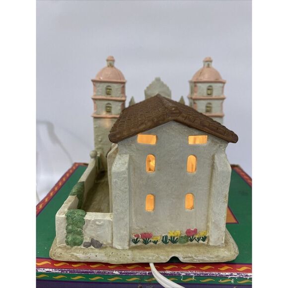 Santa Barbara Mission Ceramic Lighted Village House Midwest Cannon Falls w Box - Picture 4 of 8